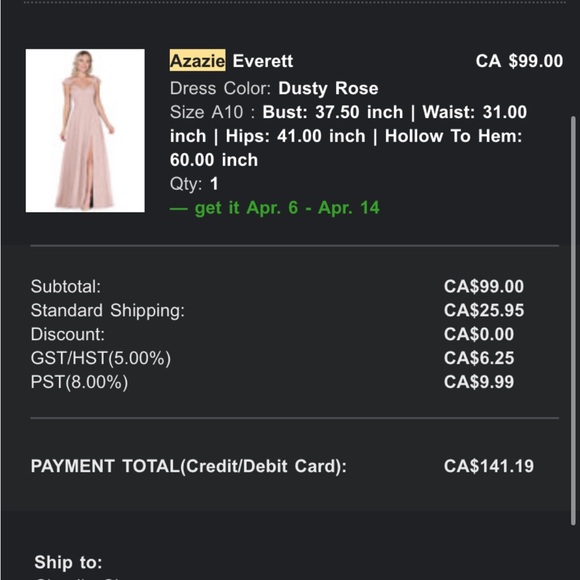 AZAZIE Everett Dress in Dusty Rose - size A10 - Picture 14 of 14
